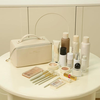 Travel Makeup Bag Toiletry Bag for Women Large Cosmetic Travel Bag Makeup Storage Box Skincare Organizer Vanity Organizer Bag Multi-Function Makeup Organizer with Compartments Travel essentials