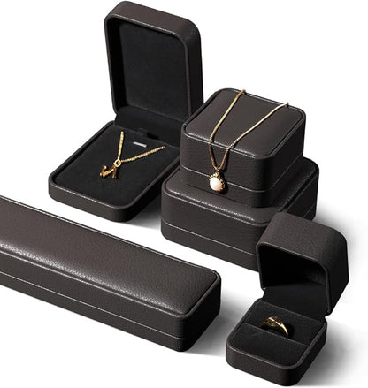 Leather Bracelet Gift Box for Men - Premium Small Luxury Bangle Box (Brown)