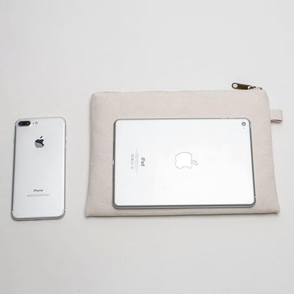 Zipper Pouch Storage Bag Simple and Stylish Women's Cosmetic and Travel Bag (Beige-basic-2)