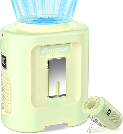 AMACOOL Mini Portable Waist Fan Clip on, 13000RPM 4-Speeds Personal Neck Fans, Up to 24H Battery Life, Rechargeable Wearable Shirt Belt Fan for Outdoor Work Jobsite Travel Camping, Gifts for Men