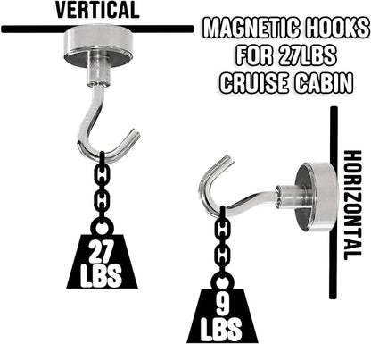 Cruise Luggage Tags Essentials 4 Sets with Zip Seal and Steel Loops + 2 Cruise Lanyard Detachable ID Holder Badge + 4 Cruise Cabin Magnetic Hooks (27lbs) - Royal Caribbean Set (10, Narrow Tags Set)