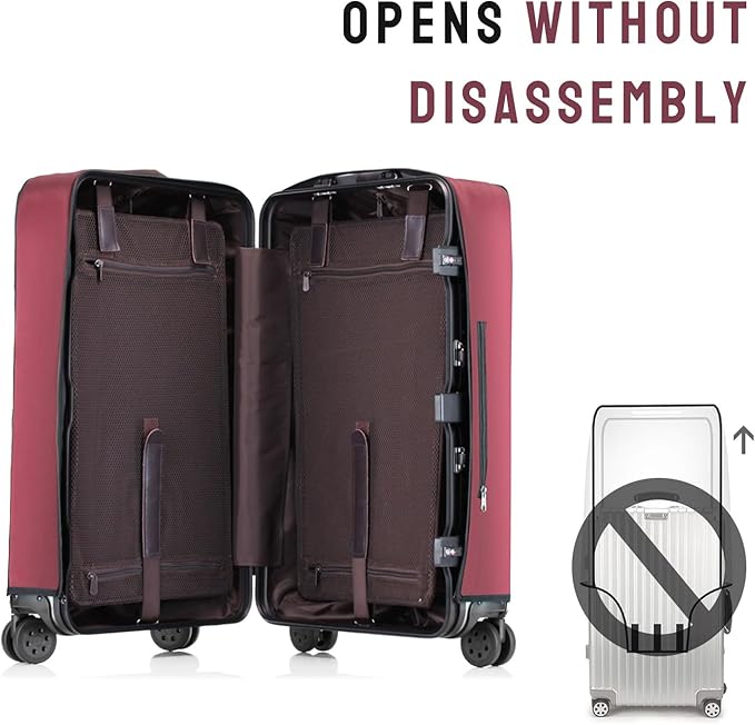 No Disassembly Suitcase Covers for Luggage - 26 Inch Clear Luggage Cover Protector, Red PVC Luggage Protector Suitcase Cover