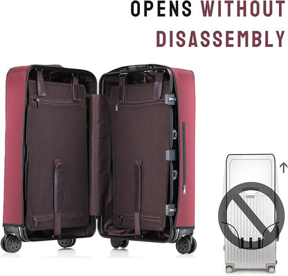 No Disassembly Suitcase Covers for Luggage - 26 Inch Clear Luggage Cover Protector, Red PVC Luggage Protector Suitcase Cover