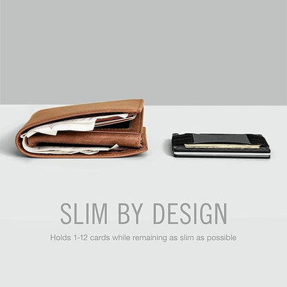The Ridge Wallet - Slim Minimalist Compact Wallet and Card Holder| RFID Protected Front Pocket Wallets | Integrated Cash Strap | Forged Pacific