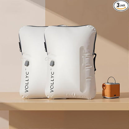 Travel Vacuum Bags with Pump, 25L Large Capacity Vacuum Bags for Travel, IPX7 Waterproof, Open Zipper, Reusable Space Saver Compression Bags for Luggage, Backpack, Suitcase, Home Storage