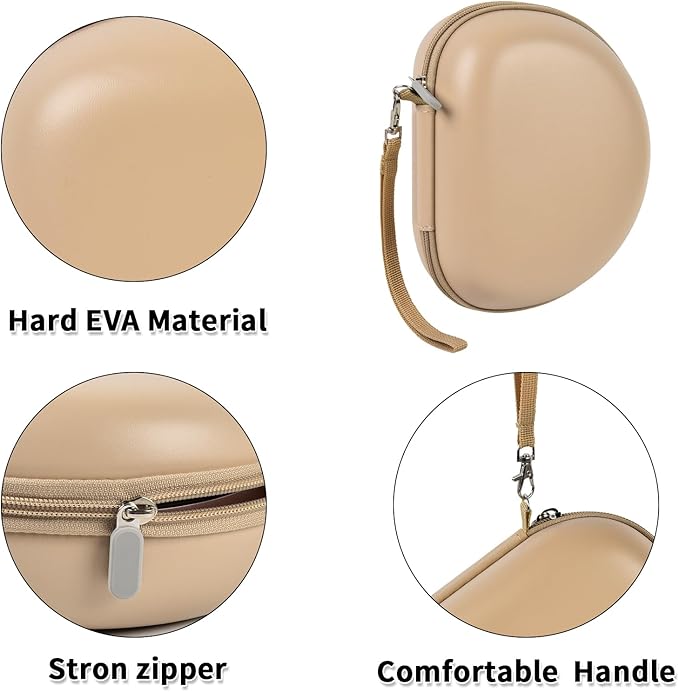 Headphone Case for Beats Solo 4/ for TOZO HT2/ for Glynzak/for Beats Studio Pro/for Beats Solo3/ for Beats Studio3 On-Ear Headphones, Foldable Bluetooth Wireless Headset (Extra Large) - Khaki