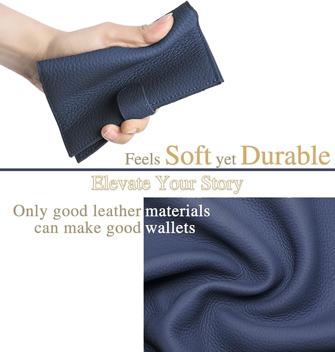 RFID Slim Leather Passport Holder for Travel Women & Men – Travel Wallet with Passport Slot & Card Slots, Zippered Coins Pocket and Cash Holder Christmas Gift Box (Sapphire Blue)