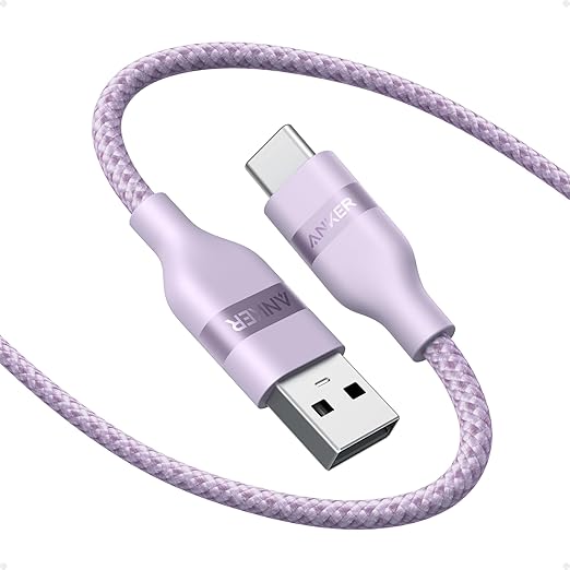 Anker Car Carplay Cable for iPhone 17 16 Pro Max Plus, Upcycled Braided USB A to USB C Car Charger Cord for Samsung Note20 and More (6FT,Violet)