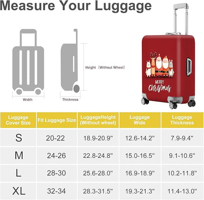 FOREVER QUEEN Merry Christmas Luggage Cover Suitcase Protector Suitcase Cover Anti-Scratch,Stretchable Bag Cover Washable Durable Polyester