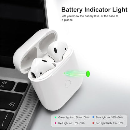 Wireless Charging Case Compatible with AirPod 2 1, Air Pod Charger Case Replacement with Bluetooth Pairing Sync Button, No Earbuds,White