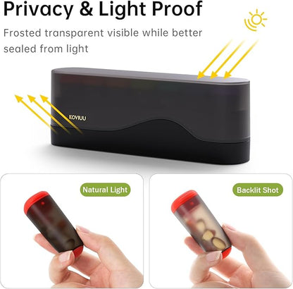 Weekly Pill Organizer 1 Time a Day, Detachable Pill Box 7 Day, Travel Pill Case, Once Daily Medication Dispenser, Week Pill Holder Container for Vitamin, Medicine, Supplement, Pillbox, Black