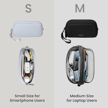 tomtoc Electronics Organizer Travel Case Performance, Water Resistant Bag Cable Tech Pouch Accessories, Carry Storage for Cord, Phone, Cables, Airpods, USB Flash Drive, Daily Items