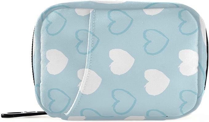 Pill Organizer Box Case Weekly Travel Pill Container Cute Pill Holder 7Day Vitamin Organizer Pill Dispenser Sorter Planner Storage Small Compact Heart07