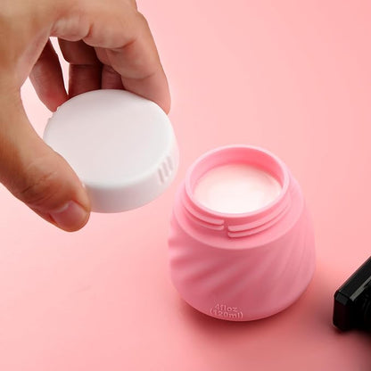 Gemice 4 OZ Travel Size Containers for Toiletries, 4-Pack Leak-Proof Silicone Slime Jars with Lids, BPA Free Small Round Cosmetic Slime Container for Lotion, Cream, Ointments, Travel Essentials