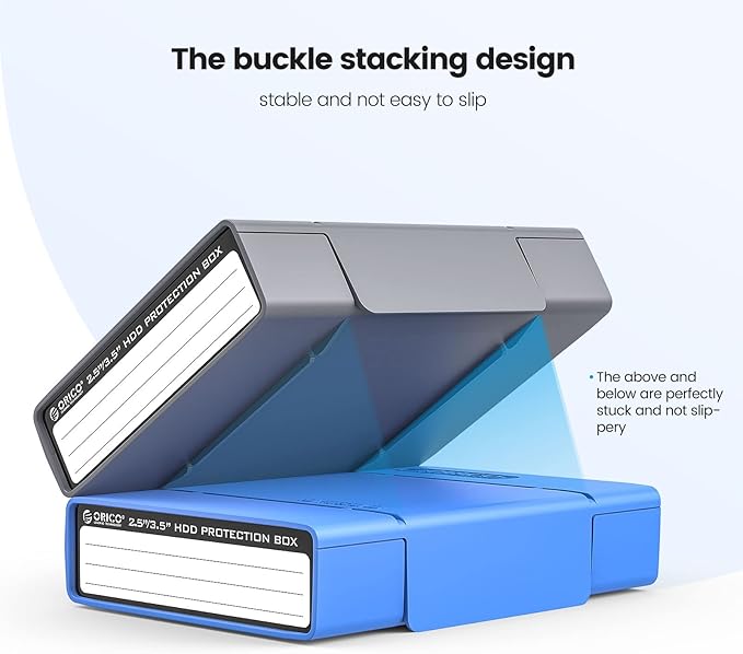 ORICO 5-Pack Hard Drive Carrying Case Protective Box for 3.5/2.5 Inch SSD HDD Portable with Anti-Static,Shockproof and Dust Proof Travel Storage Bag-PHP25-5C