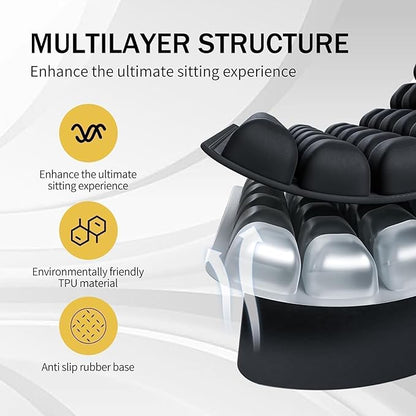 3D Airplane Seat cushion， Type Inflatable Travel Seat Cushion，Ergonomic Comfort Support ， Suitable for wheelchairs Car, Office, Home Living (Black)