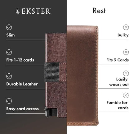 Ekster Senate Cardholder Wallet for Men | Slim Wallets for Men w/RFID Blocking Layer | Minimalist Wallet for Men w/Push Button for Quick Card Access | Card Wallet & Mens Wallet Slim