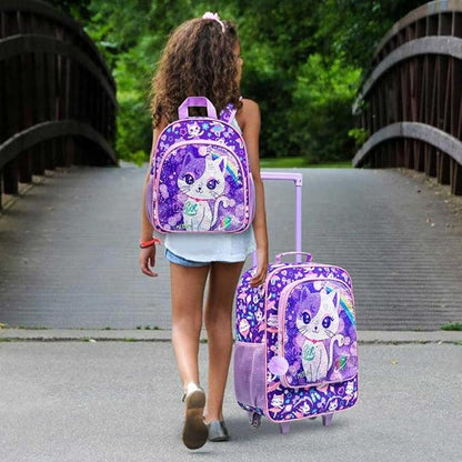 UFNDC Kids Luggage, Girls Suitcase Rolling with Wheels, Travel Carry on for Children Toddler Elementary