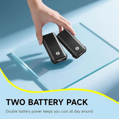 HandFan 10400mAh Powerful Handheld Fan, 40Hrs Long-Lasted Hand Fan Rechargeable, Mini Personal Fans Foldable, Heavy Duty Battery Fans Portable for Travel Beach Concerts Cruise Makeup(Blue Blade)