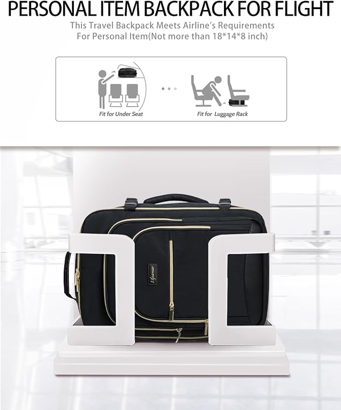 40L Travel Backpack for Women, Carry On Bag Flight Approved, Waterproof Backpacks with 3 Packing Cubes, Weekender Personal Item Backpack for Airplane Travel Essentials, TSA Approved