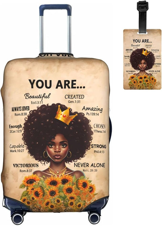 Suitcase Cover - luggage cover Protect Your Luggage with Style and Ease Medium African American Black Girl