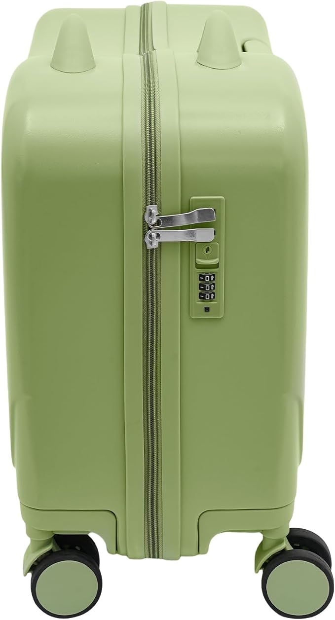 18" Kids Luggage Suitcase for Girls & Boys, Kids Carry On Luggage with Wheels Children’s Suitcase w/Lock (Green)