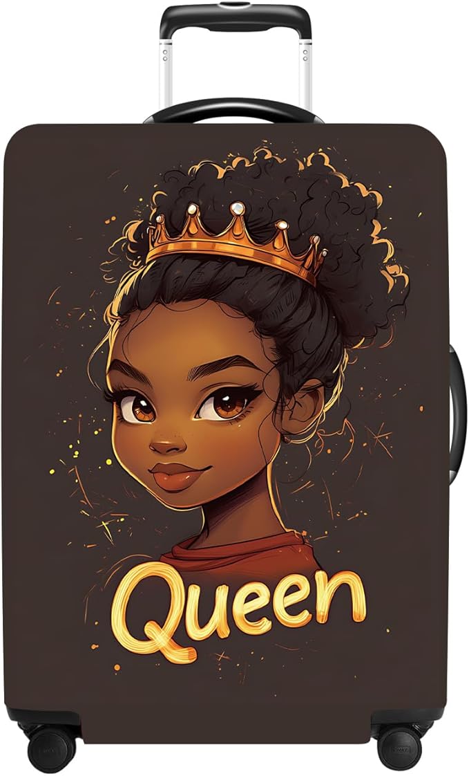 Luggage Cover Washable Suitcase Protector Anti-scratch Suitcase cover Fits 20-34 Inch Luggage (Girl-5, XL(32-34inch suitcase))