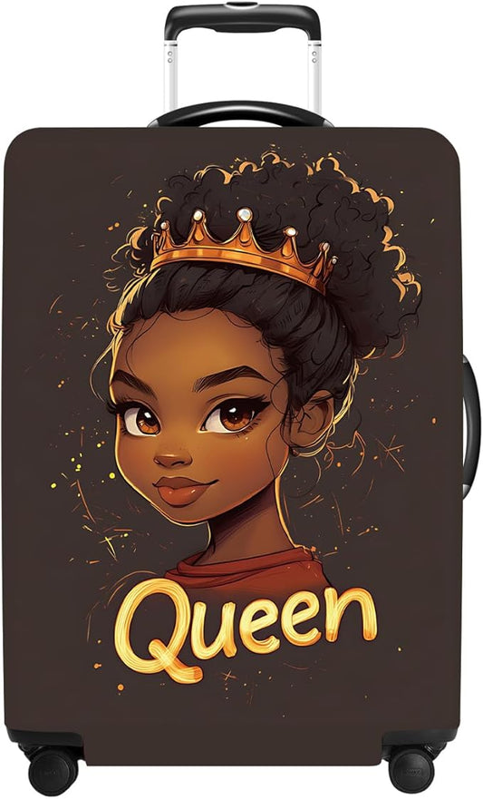 Luggage Cover Washable Suitcase Protector Anti-scratch Suitcase cover Fits 20-34 Inch Luggage (Girl-5, L(28-30inch suitcase))