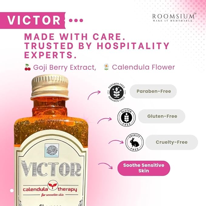 Victor 75-Piece Guest Toiletries Set – 15 Guest Kits with Shampoo, Conditioner, Shower Gel, Body Lotion & Soap – Goji Berry & Calendula, Paraben-Free, Made in Turkey