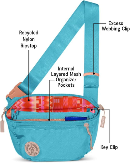 Baboon to the Moon Fanny Pack - Trendy, Compact, Water-Repellent Waist Bag in Multiple Colors and Sizes for Men and Women (Bluebell, Full Size (3L))