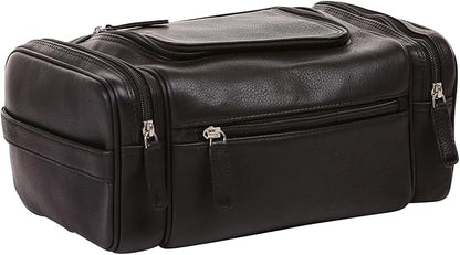 ELIZO Genuine Leather Toiletry Bag for Men Mens Toiletry Bags for Traveling Waterproof Hanging Leather Dopp Kit w/Hook Extra largeToiletry Bag Travel Organizer for Toiletries