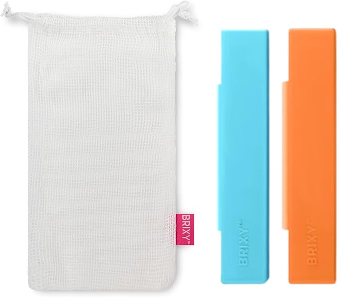 BRIXY Toothbrush Container, Silicone Travel Case, Portable Holder for Manual Toothbrushes, Bathroom, Camping, Vacation, Business Trip, Durable Silicone, Seals Magnetically, 2Pack