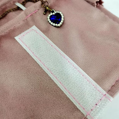 Portable Jewelry Roll Untangled Secure Necklace Travel Storage Bag Displays Holder 16 Chain (gray PU and pink)