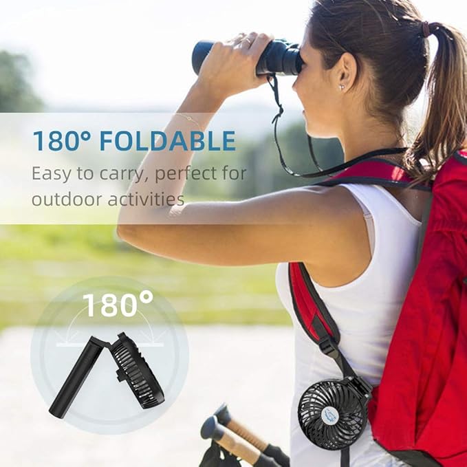 HandFan 10400mAh Handheld Fan Rechargeable, 40Hrs Long-Lasted Hand Fan, Mini Personal Fans Foldable, Heavy Duty Battery Fans Portable for Travel Beach Concerts Cruise Makeup(Clear Blade)