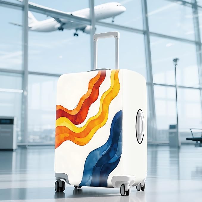ANNA QUEEN Abstract pattern Travel Luggage Cover Suitcase Protector Suitcase Cover Anti-Scratch,Stretchable Fit for 18-32Inch Luggage,Travel Bag Cover WashableL(fits 26-28Inch suitcase)