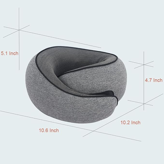 Travel Pillow, Travel Neck Pillow, 360 Degree Comfort and Breathability, Airplane Travel Neck Pillow, Stowable U-Shaped Pillow (Black)