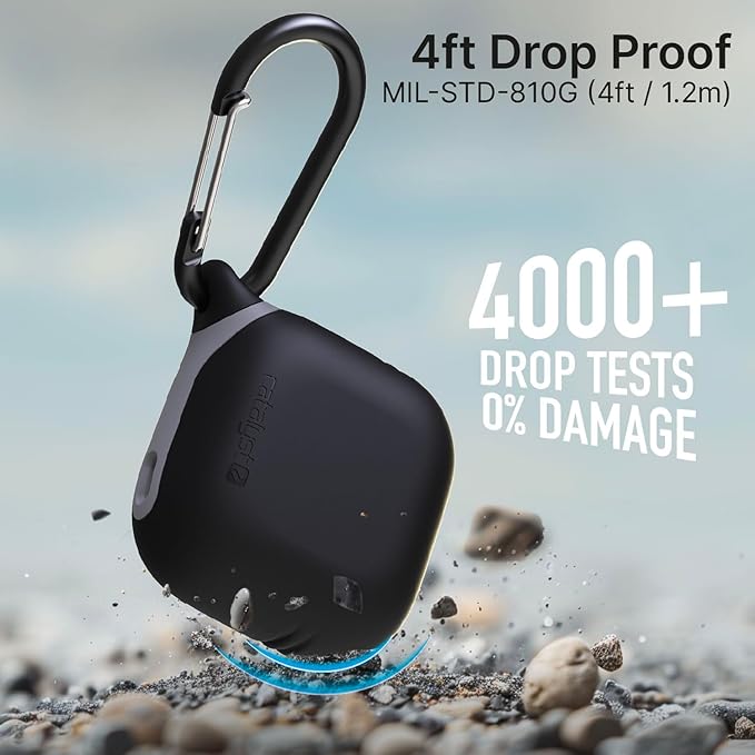 Catalyst Waterproof Case for AirPods 4 - Drop Protection for Apple AirPods 4th Generation with Carabiner, Wireless Charging Silicone Cover for Apple AirPods 4 Case for Women and Men