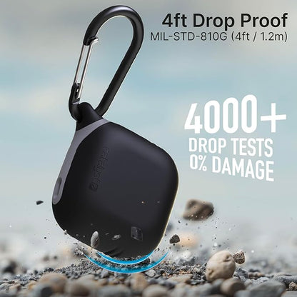 Catalyst Waterproof Case for AirPods 4 - Drop Protection for Apple AirPods 4th Generation with Carabiner, Wireless Charging Silicone Cover for Apple AirPods 4 Case for Women and Men