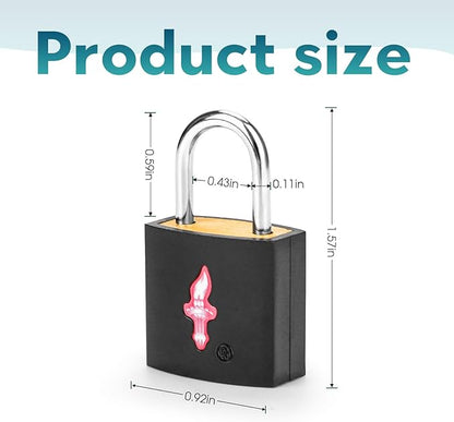 8 Pack TSA Approved Lock,Luggage Lock for Suitcases, Gun Cases & Travel Bags - Solid Brass Security Lock with Colored Shell (8 Colors: Black/Juice)