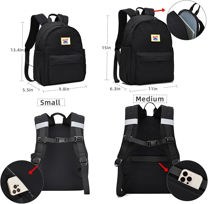 willikiva Kids Backpack for School Boys Girls Teens Toddler Backpack Waterproof Kindergarten Preschool Elementary Bookbag Children Travel Bag(Black,Medium)