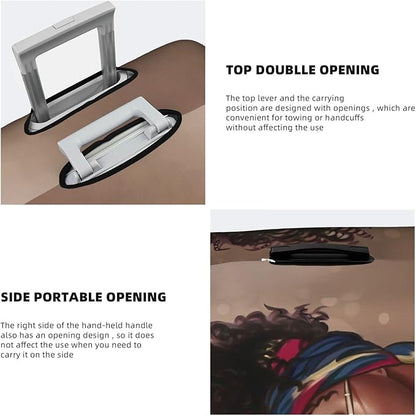 Suitcase Protector Cover - TSA Approved Luggage Cover, Washable, Anti-Scratch, X-Large, African American Black Girl