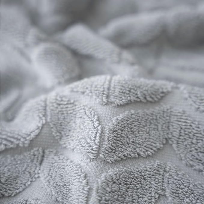 BAGNO MILANO Turkish Cotton Ultra-Soft Plush Absorbent Quick Dry Bathroom Towel Set, Made in Turkey (LightGrey, 6 pcs Towel Set)