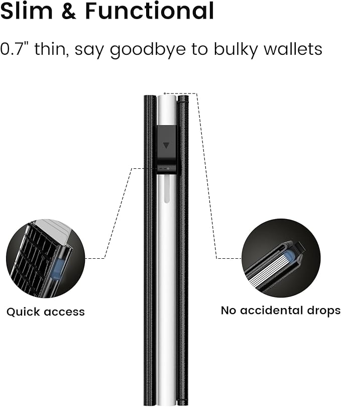 Women's Small Wallet - Sleek & Secure - RFID Blocking Compact Wallet with Slim Lightweight Pop Up Credit Card Holder, Premium Black Leather Capacity 11+ Cards Plus Cash & ID, Gift for Her