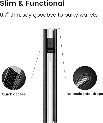 Women's Small Wallet - Sleek & Secure - RFID Blocking Compact Wallet with Slim Lightweight Pop Up Credit Card Holder, Premium Black Leather Capacity 11+ Cards Plus Cash & ID, Gift for Her