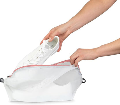 Large Packing Cube Set with See Through Mesh- Compression Packing Cubes Travel Organizers by TRIPPED Travel Gear (Dusty Rose)