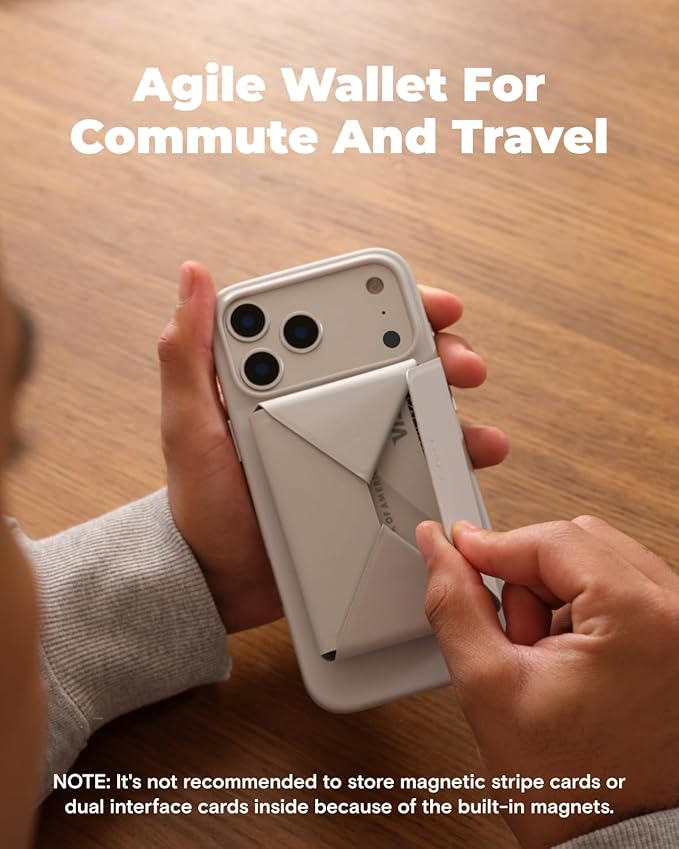 MOFT Magsafe Wallet, Slim Magnetic 8 - Card Holder, Snap Field Wallet with Pull to Access Design, RFID Blocking, MOVAS Veagn Leather Minimalist Travel Wallets for Men & Women, Misty Cove