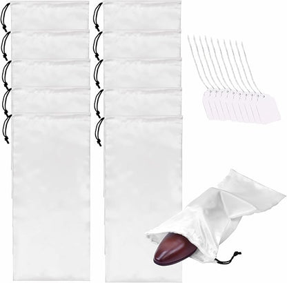 GONGKANGYUAN 10 Pack Shoe Bags for Travel Satin Fabric Shoe Bag with Drawstring for Men Women Travel Protecting Storing Shoes