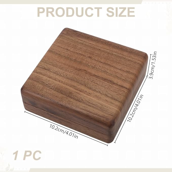Solid Wood Jewelry Ring Organizer Case Small Portable Vintage Wooden Jewelry Storage Box Travel Jewelry Ring Holder Case for women, Display Holder Box for Rings Earrings Organizer Weddi