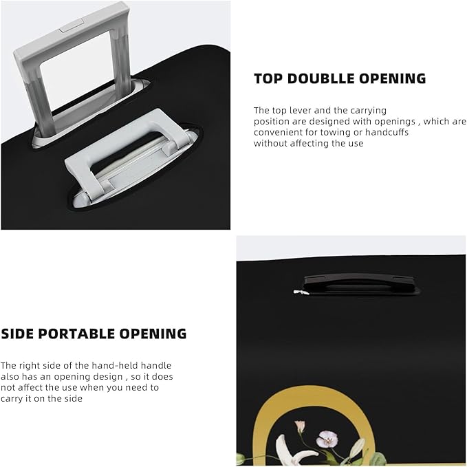 Decorative P Suitcase Protectors Elastic Washable Luggage Covers With Concealed Zippers For 18-32 Inch Luggage (Size L: Fits 25-28 Inch)