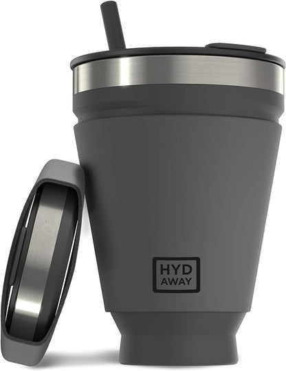 HYDAWAY 16oz Collapsible Tumbler - BPA-Free, Reusable Silicone Cup with Lid & Insulating Sleeve - Perfect for Coffee, Travel, and Everyday Use